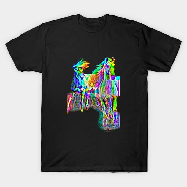 Hologram Horses T-Shirt by PersianFMts